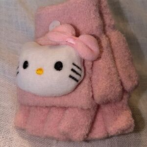 Hello Kitty Pink Fleece Mittens for Kids